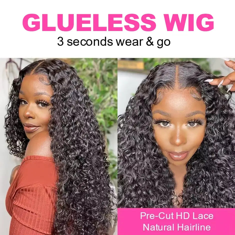 Deep Wave Glueless Wig Human Hair Ready To