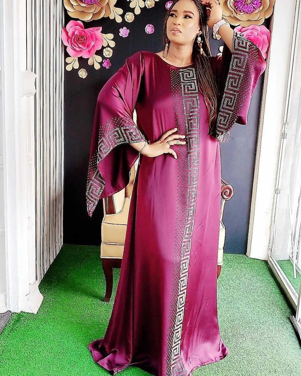 African Dresses For Women Autumn Lady Clothing Diamonds