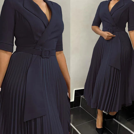African Pleated Dresses For Women Summer Elegant African