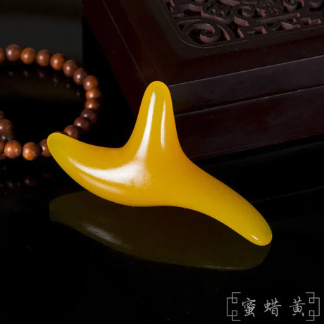 Amber Resin Wax Triangle Foot Feet Massager Gua