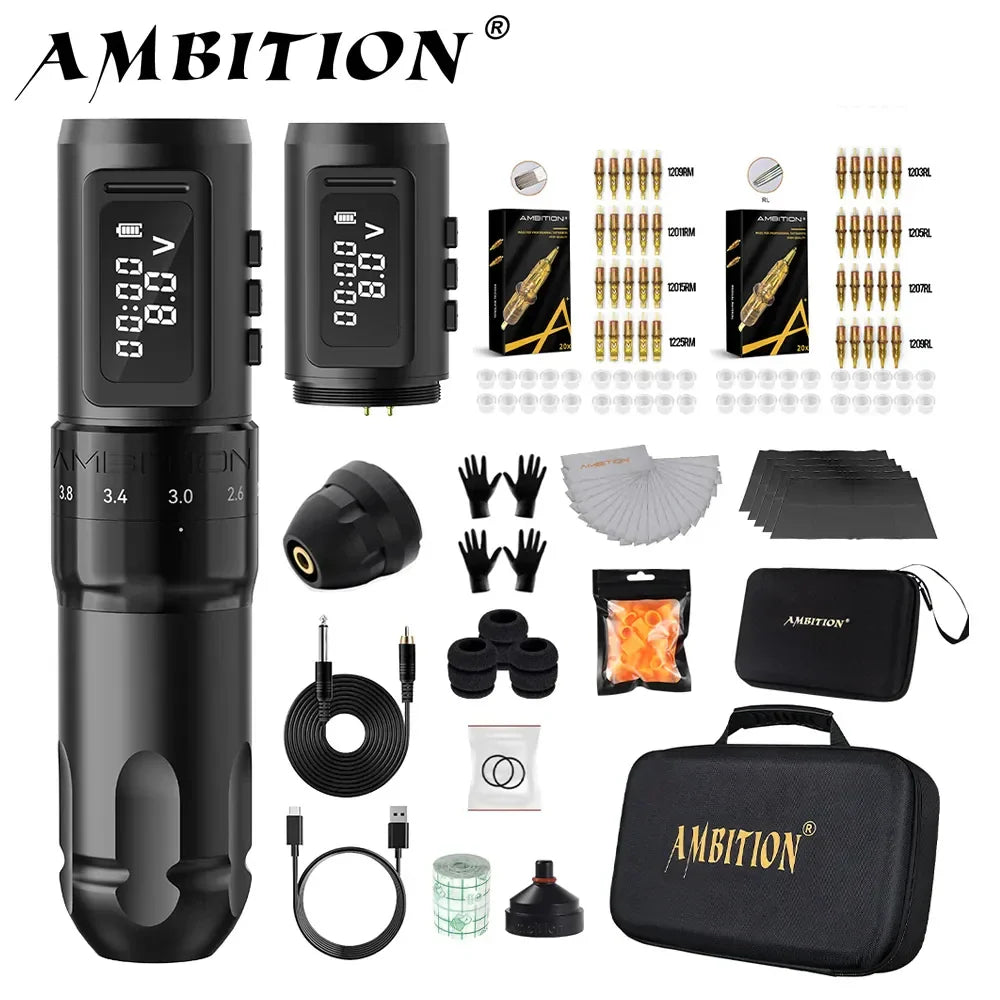 Ambition Mars-U Tattoo Machine Kit Wireless Battery Tattoo