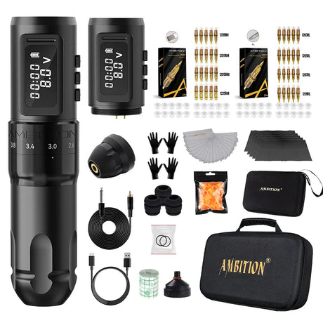 Ambition Mars-U Tattoo Machine Kit Wireless Battery Tattoo