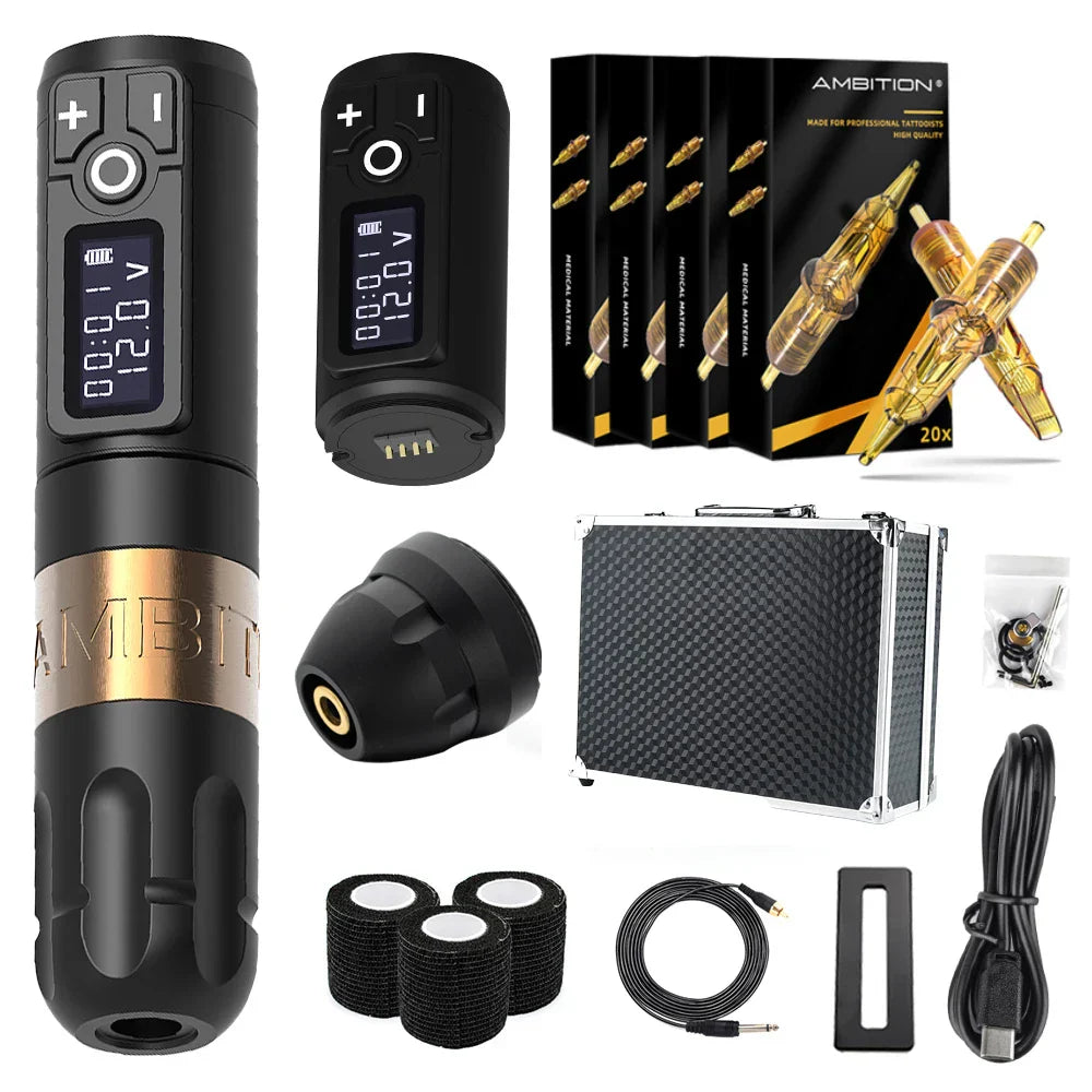 Ambition Soldier Wireless Tattoo Machine Pen Kit Coreless