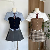 American Korean Preppy Style Jk Uniform Set Internet