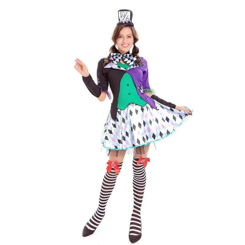 Anime Alice In Wonderland Clown Mad Hatter Maid