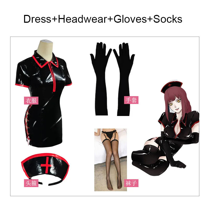 Anime Chainsaw Man Cosplay Costume Makima Nurse Uniform