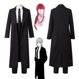 Anime Chainsaw Man Makima Cosplay Costume Black Trench