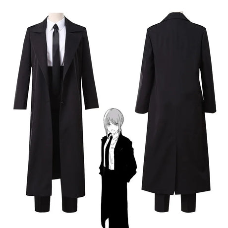 Anime Chainsaw Man Makima Cosplay Costume Black Trench