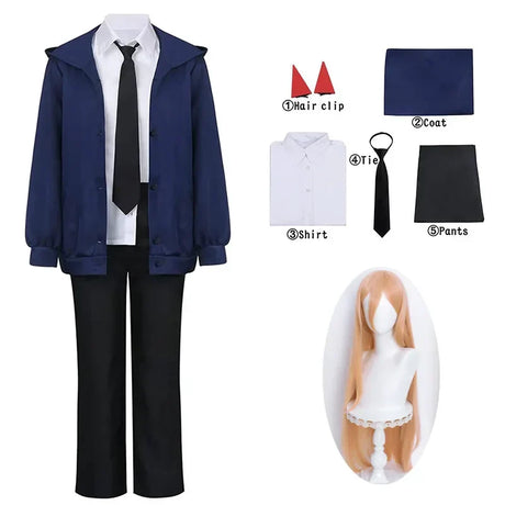 Anime Power Cosplay Chainsaw Man Cosplay Costume Blue