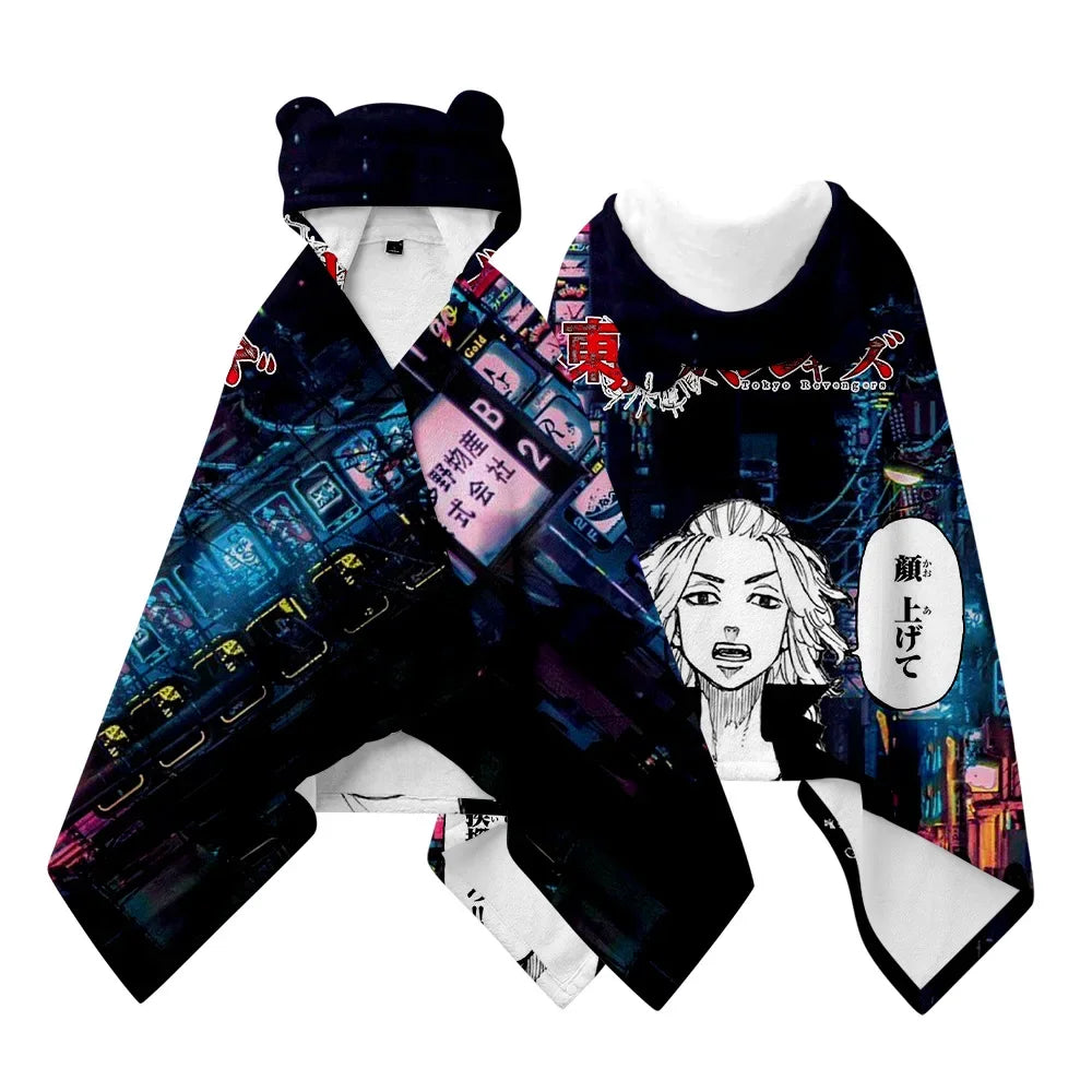 Anime Tokyo Revengers Cosplay Pajamas Black White Cloak