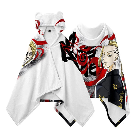 Anime Tokyo Revengers Cosplay Pajamas Black White Cloak