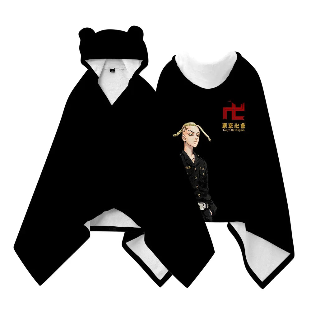 Anime Tokyo Revengers Cosplay Pajamas Black White Cloak