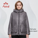 Astrid Spring Women Parkas Oversize Short Grey Padded