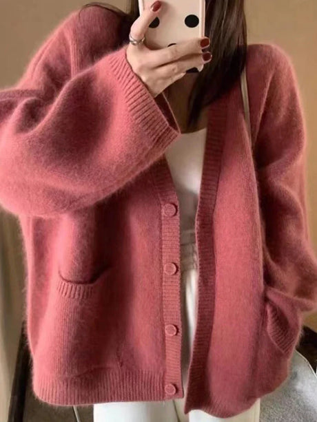 Autumn Winter Cardigan Women Oversize Knitted Sweater Lady