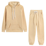 Autumn Women'S Fleece Tracksuit Pieces Set Pullover Hoodies+Pants