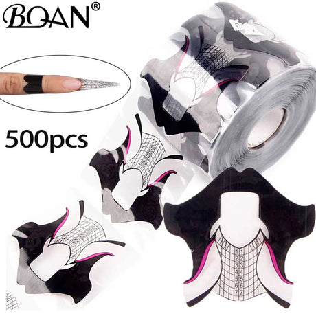 Bqan Leopard French Nail Form Tips Gold Nail