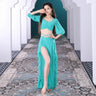 Belly Dance Suit Printing Mesh Top Short Sleeves