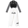 Black Sequins Vest White Pants For Girls Jazz