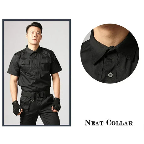 Black Uniform Tactical Clothing Security Guard Workshop Outdoor