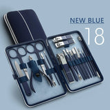 Blue Manicure Tools Set Pro Max Stainless Steel