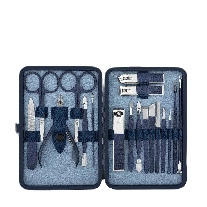 Blue Manicure Tools Set Pro Max Stainless Steel