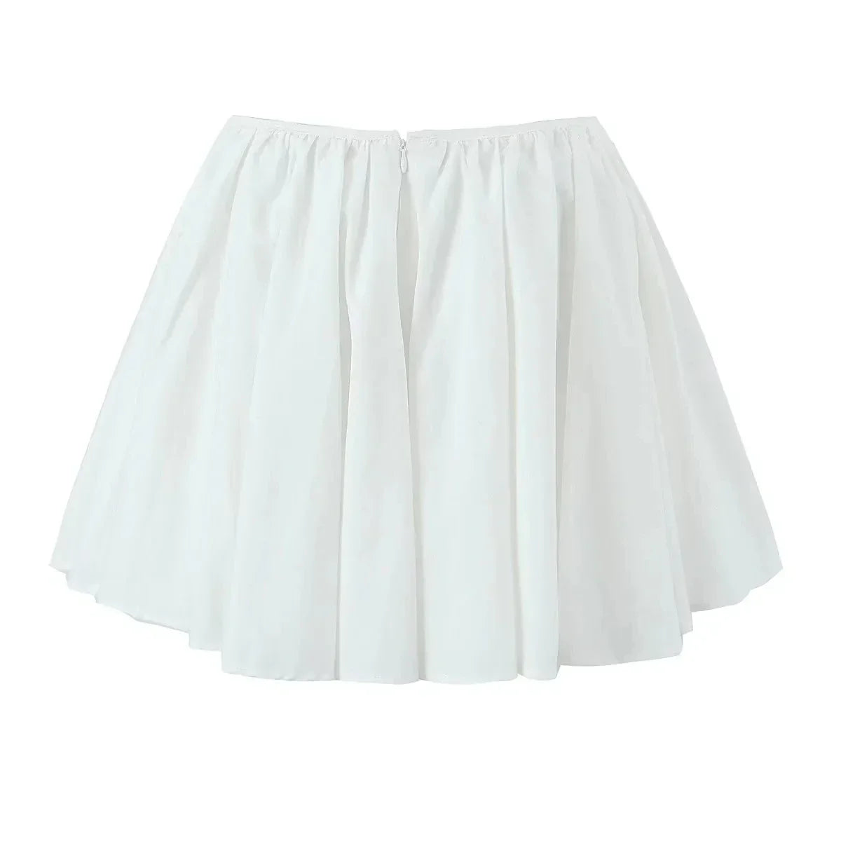 Boho Inspired White Gathered Mini Skirt Women Nex