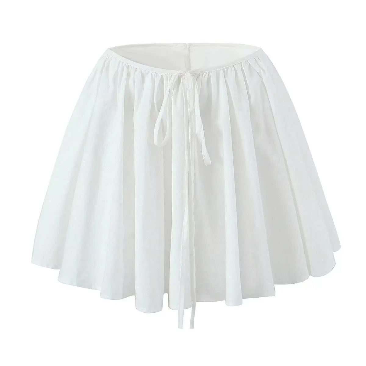 Boho Inspired White Gathered Mini Skirt Women Nex