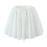 Boho Inspired White Gathered Mini Skirt Women Nex