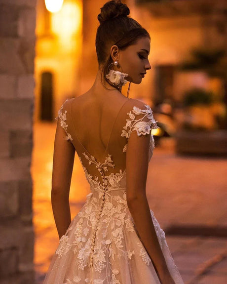 Boho Wedding Dresses For Women Sheer Off The