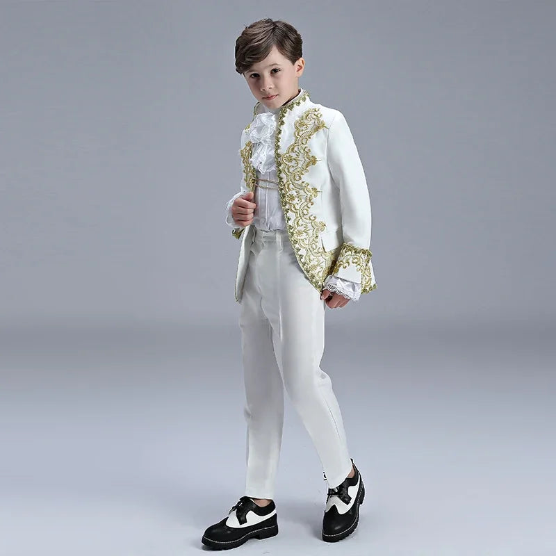 Boys European Style Court Drama Costume Children Golden