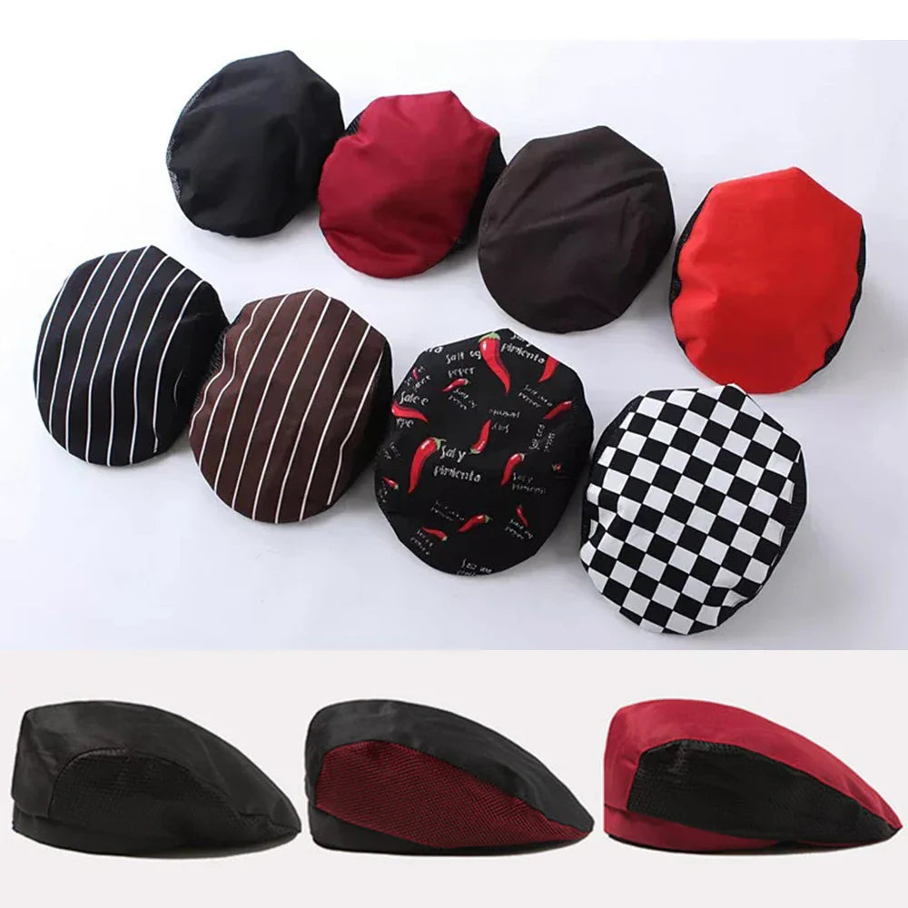 Breathable Chef Caps Cafe Bar Waiter Beret Restaurant