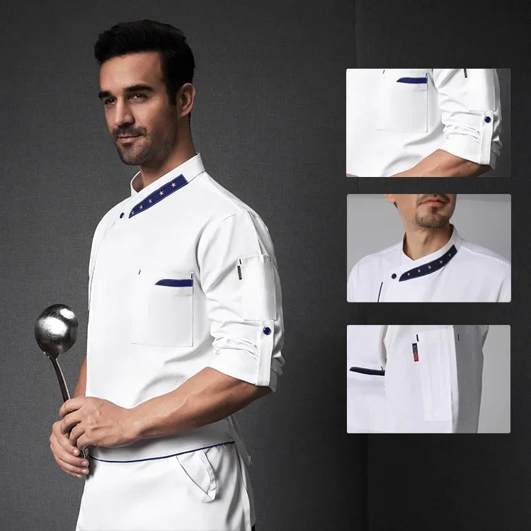 Chef Jacket Men Women Short Sleeve Restaurant Kitchen