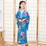Children Girls Red Japanese Kimono Bathrobe Gown Print