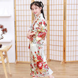 Children Girls Red Japanese Kimono Bathrobe Gown Print