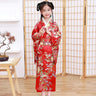 Children Girls Red Japanese Kimono Bathrobe Gown Print
