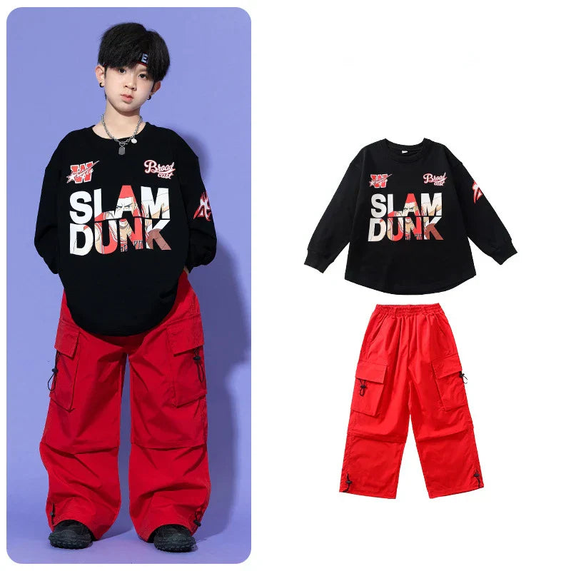 Children Hip-Hop Fashion Costume Girls Long Sleeves Tops
