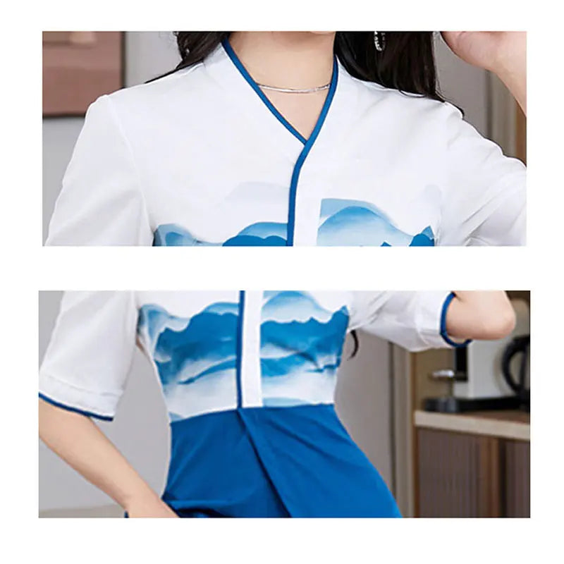 China Style Beauty Salon Spa Work Clothes For