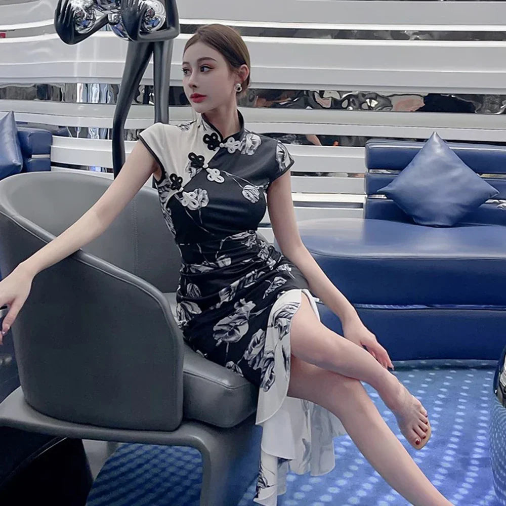 Chinese Dress Vintage Sexy Sleeveless Female Qipao Classic