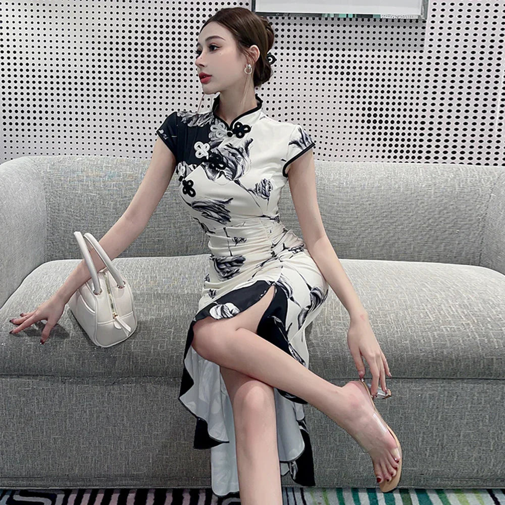 Chinese Dress Vintage Sexy Sleeveless Female Qipao Classic