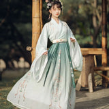 Chinese Style Hanfu Dress Women Traditional Elegant Floral