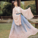 Chinese Style Hanfu Dress Women Traditional Elegant Floral