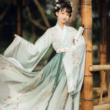 Chinese Style Hanfu Dress Women Traditional Elegant Floral