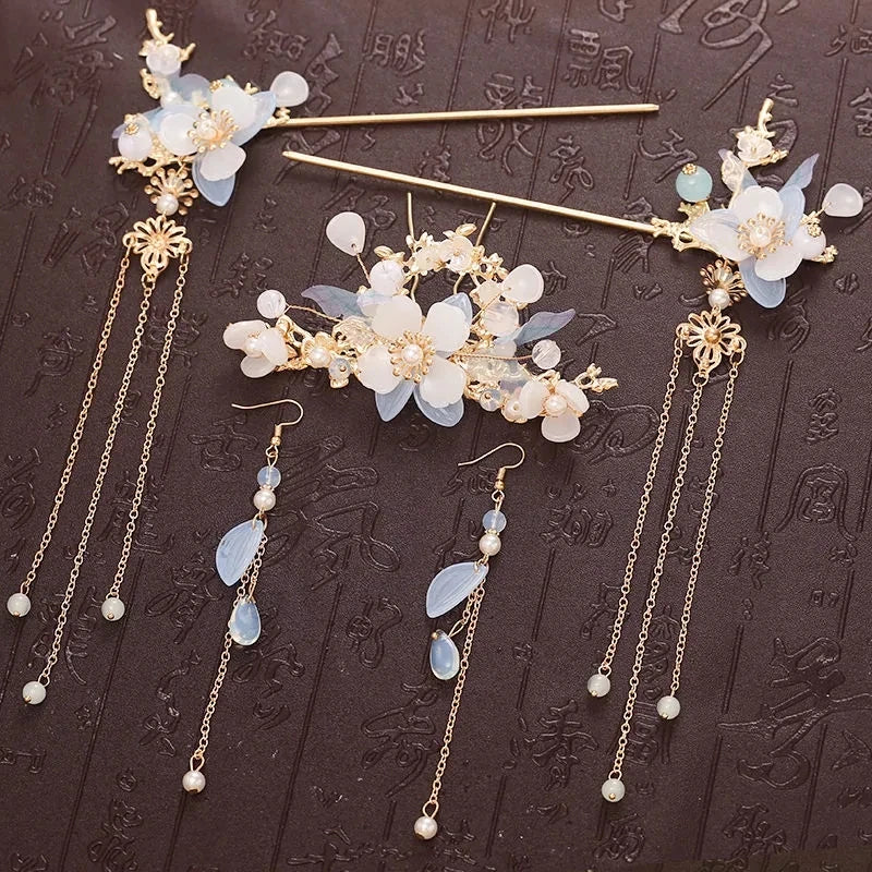 Chinese Style Hanfu Dress Women Traditional Elegant Floral