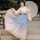 Chinese Style Hanfu Dress Women Traditional Elegant Floral
