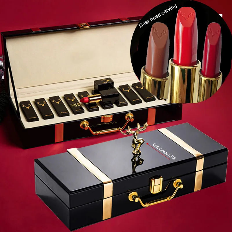 Christmas Lipstick Wooden Box Lip Gloss Collection