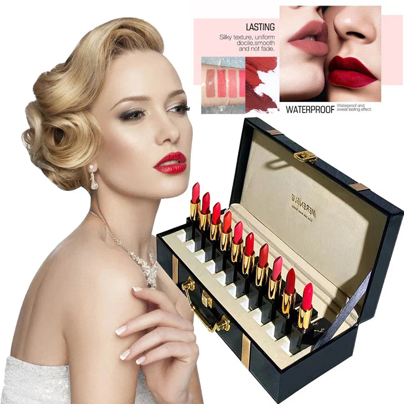 Christmas Lipstick Wooden Box Lip Gloss Collection