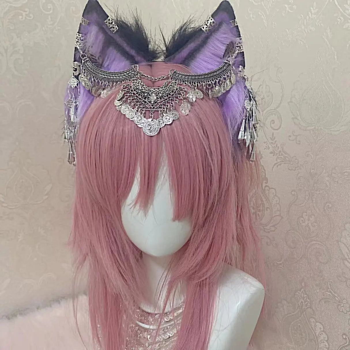 Cosplay Purple Wolf Ears Beast Ears Headband Simulation