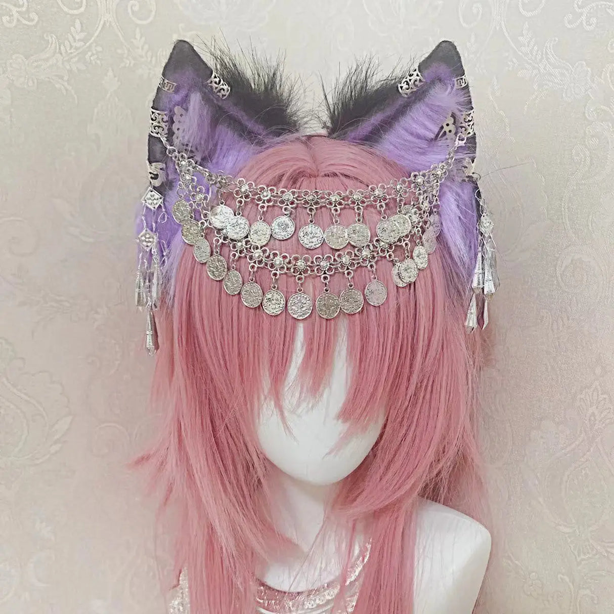 Cosplay Purple Wolf Ears Beast Ears Headband Simulation