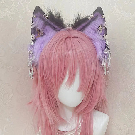 Cosplay Purple Wolf Ears Beast Ears Headband Simulation