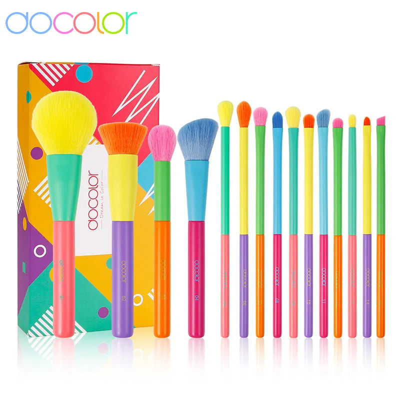 Docolor Colorful Makeup Brushes Cosmetic Foundation Powder